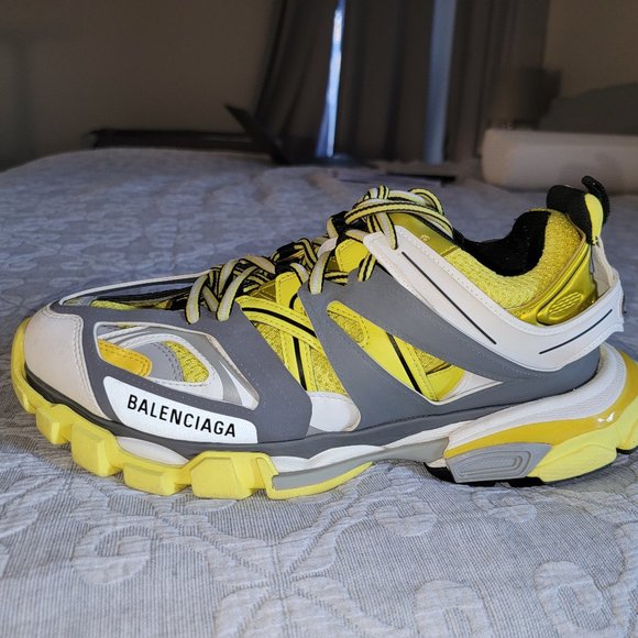 Balenciaga Men's Sneakers - Yellow/Silver/White - Size EU 42 / US 9 - Picture 1 of 6